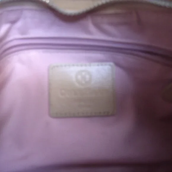 COLE HAAN Classic Creamy Tan Beige Leather Satchel Bag - Picture 8 of 10